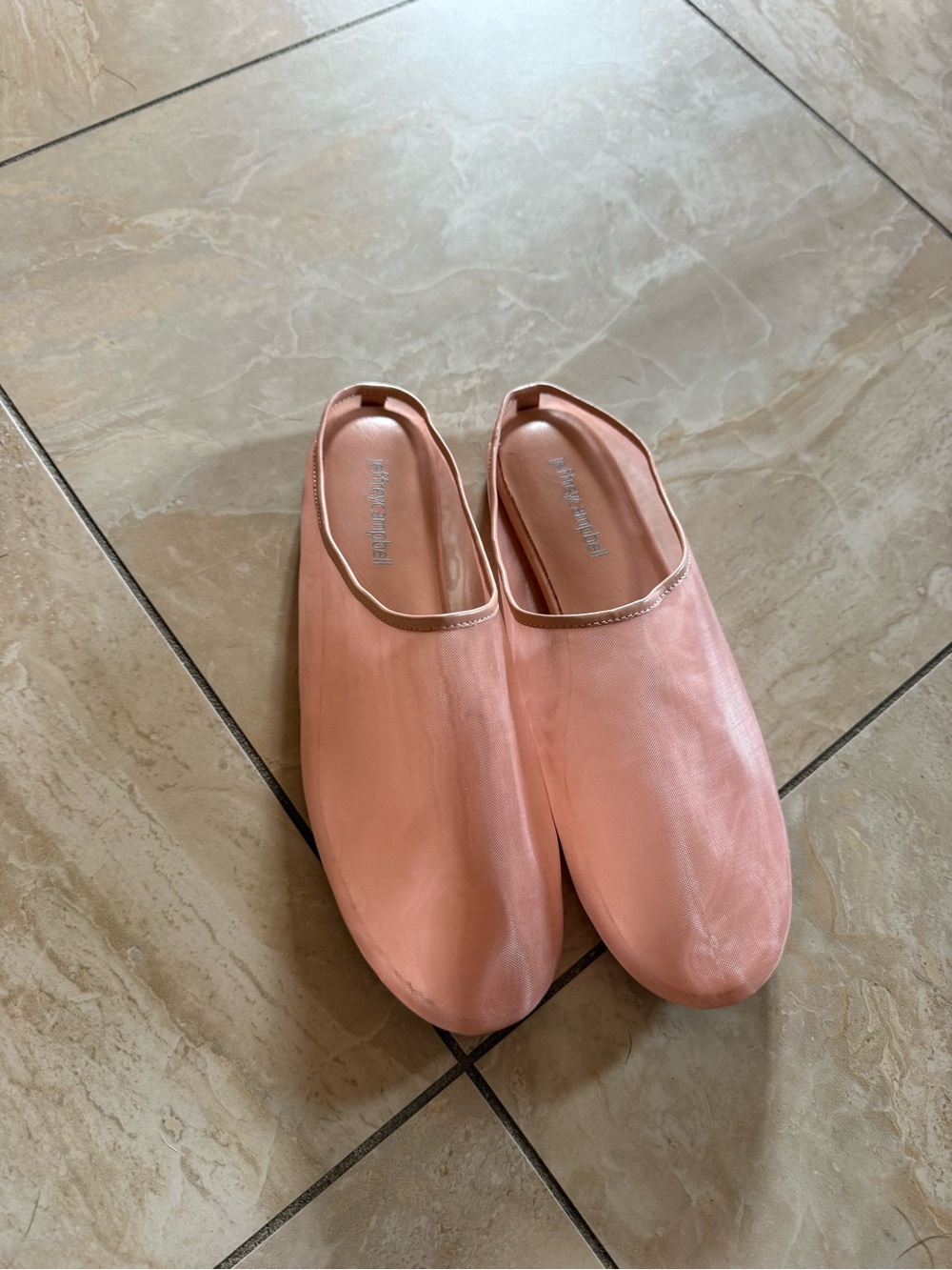 Jeffrey Campbell nutcracker Blush mesh Slip-On Mules sz 7.5